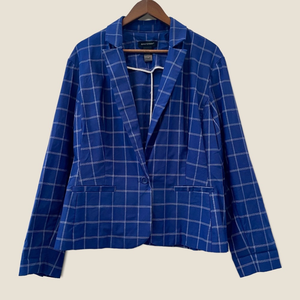 Blue Checkered Women's Blazer